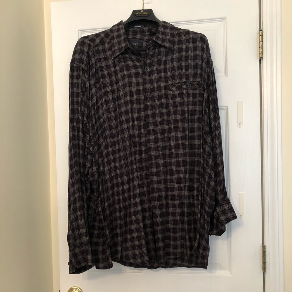 Black Plaid Axis Men’s Button Down Shirt